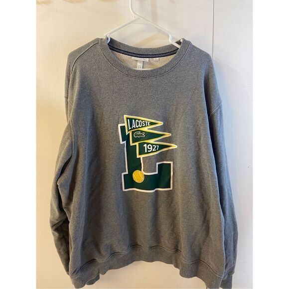 Lacoste pennants badge gray crewneck sweatshirt 4xl style #SH7419 nwot